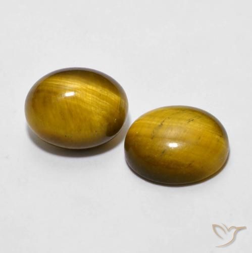 6.04 ct natürliche Mittel braun Tigerauge-Edelsteine, Oval, Lichtundurchlässig