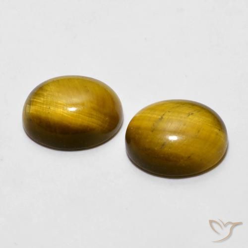 6.04 ct natürliche Mittel braun Tigerauge-Edelsteine, Oval, Lichtundurchlässig