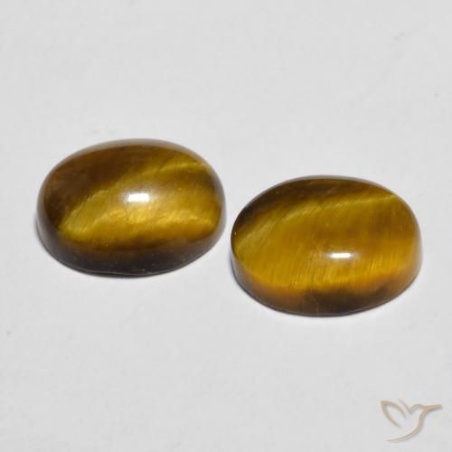 5.74 ct natürliche Lebkuchen braun Tigerauge-Edelsteine, Oval, Lichtundurchlässig