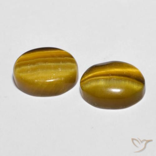 5.46 ct natürliche Mittel braun Tigerauge-Edelsteine, Oval, Lichtundurchlässig