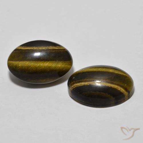 7.68 ct natürliche Warmes Braun Tigerauge-Edelsteine, Oval, Lichtundurchlässig