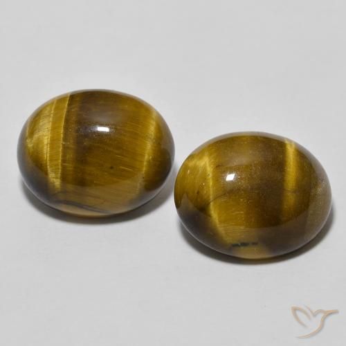 6.25ctw Natürlicher gold-braun Tigerauge, Oval, Lichtundurchlässig
