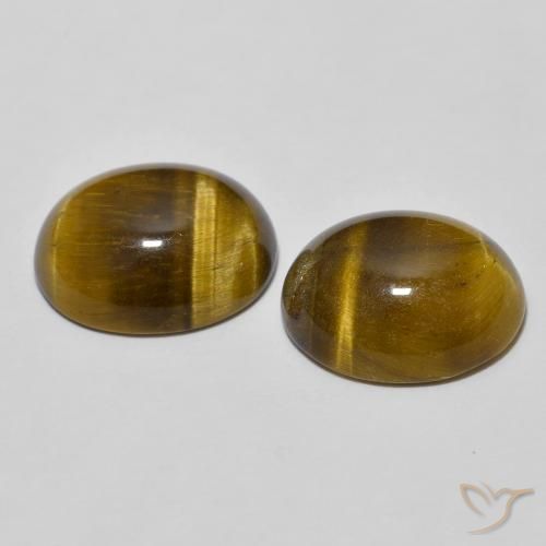 6.25 ct natürliche gold-braun Tigerauge-Edelsteine, Oval, Lichtundurchlässig