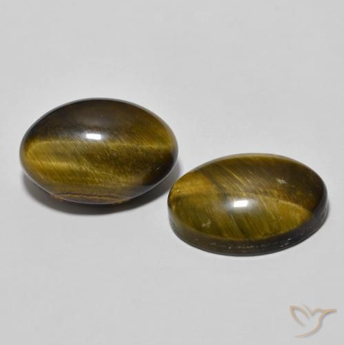 7.74 ct natürliche gold-braun Tigerauge-Edelsteine, Oval, Lichtundurchlässig