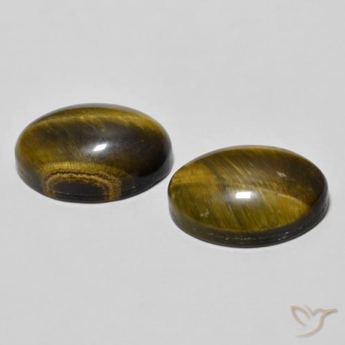 7.74 ct natürliche gold-braun Tigerauge-Edelsteine, Oval, Lichtundurchlässig