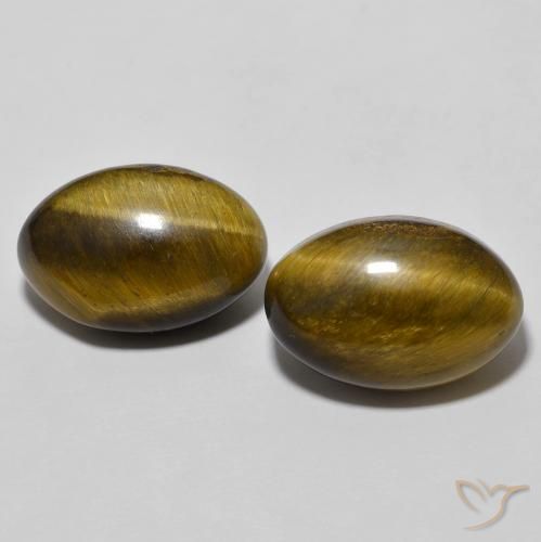 7.90ctw Natürlicher gold-braun Tigerauge, Oval, Lichtundurchlässig