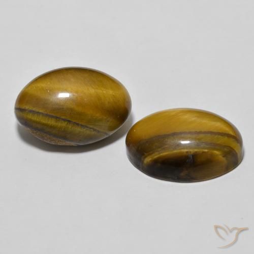 7.87 ct natürliche Medium Dark-Brown Tigerauge-Edelsteine, Oval, Lichtundurchlässig