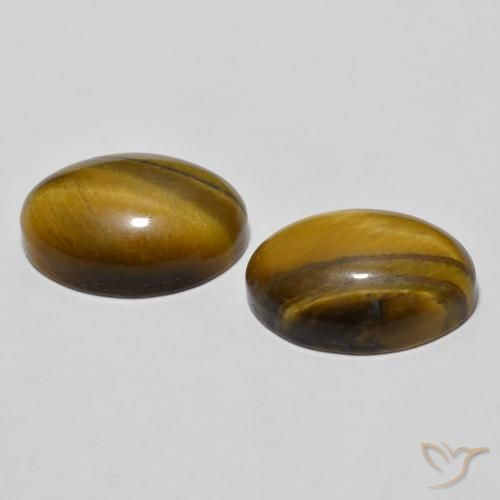 7.87 ct natürliche Medium Dark-Brown Tigerauge-Edelsteine, Oval, Lichtundurchlässig