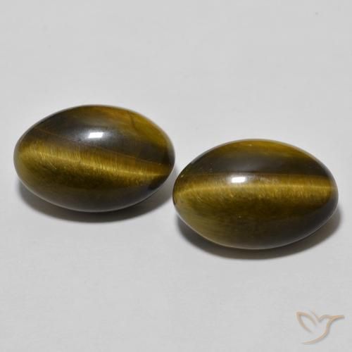 7.71ctw Natürlicher Mittel braun Tigerauge, Oval, Lichtundurchlässig