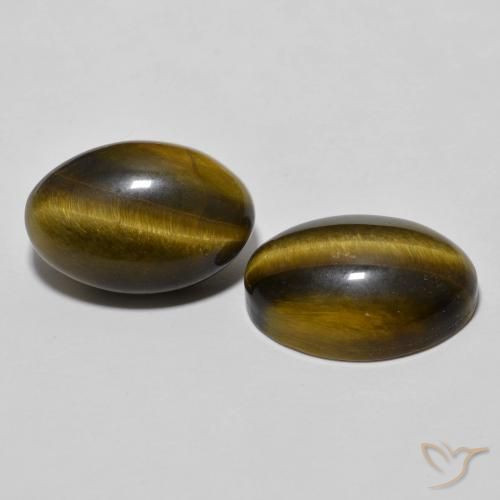 7.71 ct natürliche Mittel braun Tigerauge-Edelsteine, Oval, Lichtundurchlässig