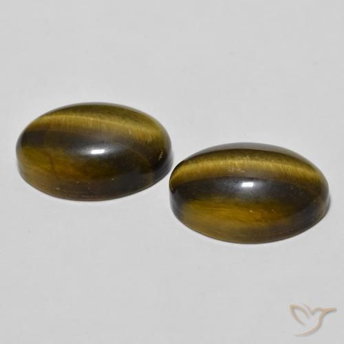 7.71 ct natürliche Mittel braun Tigerauge-Edelsteine, Oval, Lichtundurchlässig