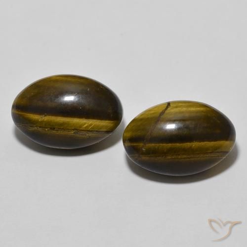 8.17ctw Natürlicher Warmes Braun Tigerauge, Oval, Lichtundurchlässig