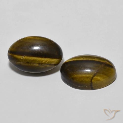 8.17 ct natürliche Warmes Braun Tigerauge-Edelsteine, Oval, Lichtundurchlässig