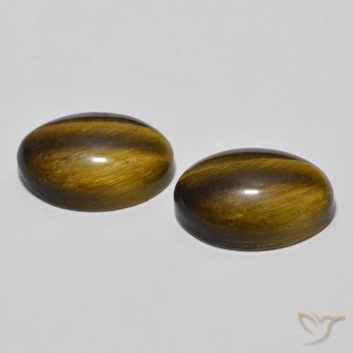 7.95 ct natürliche gold-braun Tigerauge-Edelsteine, Oval, Lichtundurchlässig