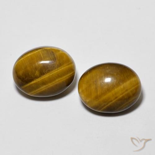 6.01ctw Natürlicher gold-braun Tigerauge, Oval, Lichtundurchlässig
