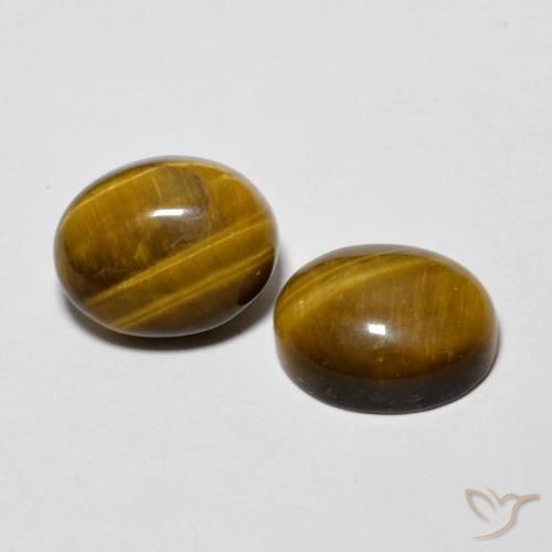 6.01 ct natürliche gold-braun Tigerauge-Edelsteine, Oval, Lichtundurchlässig