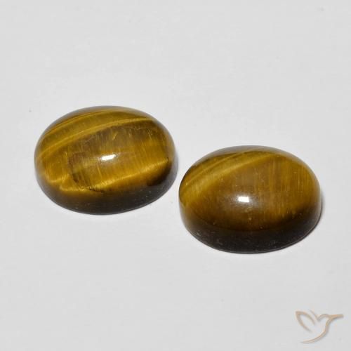 6.01 ct natürliche gold-braun Tigerauge-Edelsteine, Oval, Lichtundurchlässig
