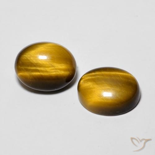 5.76 ct natürliche Mittel braun Tigerauge-Edelsteine, Oval, Lichtundurchlässig