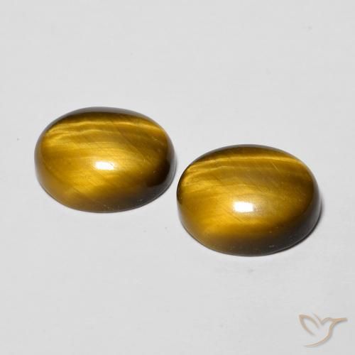 5.76 ct natürliche Mittel braun Tigerauge-Edelsteine, Oval, Lichtundurchlässig