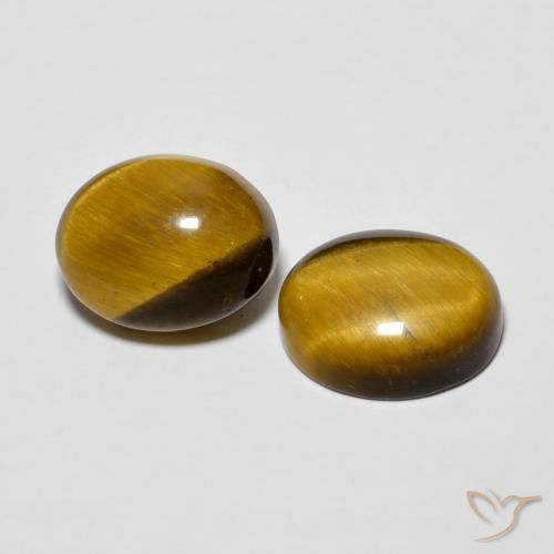 5.69 ct natürliche gold-braun Tigerauge-Edelsteine, Oval, Lichtundurchlässig