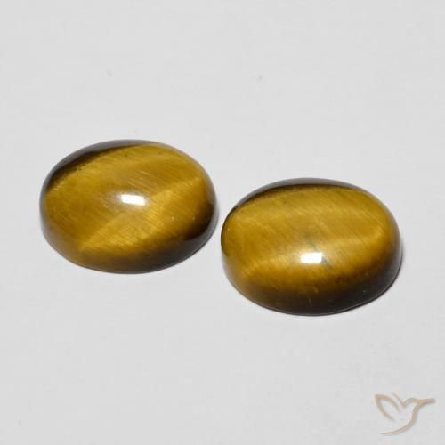 5.69 ct natürliche gold-braun Tigerauge-Edelsteine, Oval, Lichtundurchlässig