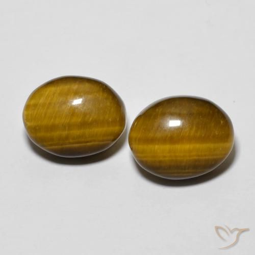 6.12ctw Natürlicher Warmes Braun Tigerauge, Oval, Lichtundurchlässig