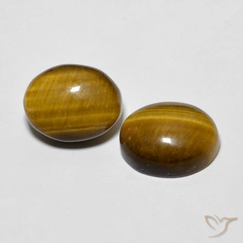 6.12 ct natürliche Warmes Braun Tigerauge-Edelsteine, Oval, Lichtundurchlässig