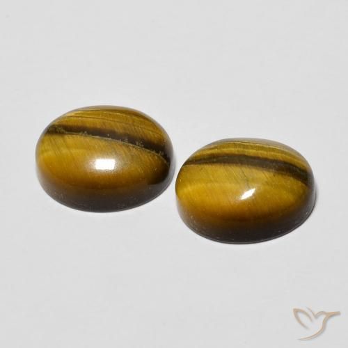 6.15 ct natürliche gelblich-braun Tigerauge-Edelsteine, Oval, Lichtundurchlässig