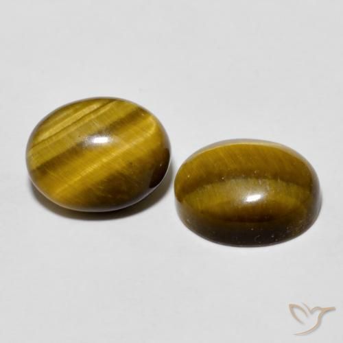 5.71 ct natürliche gelblich-braun Tigerauge-Edelsteine, Oval, Lichtundurchlässig