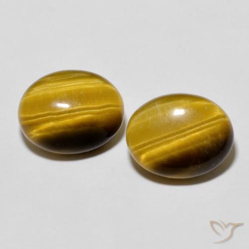 5.72ctw Natürlicher gold-braun Tigerauge, Oval, Lichtundurchlässig