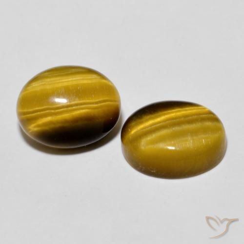 5.72 ct natürliche gold-braun Tigerauge-Edelsteine, Oval, Lichtundurchlässig
