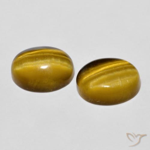 5.72 ct natürliche gold-braun Tigerauge-Edelsteine, Oval, Lichtundurchlässig
