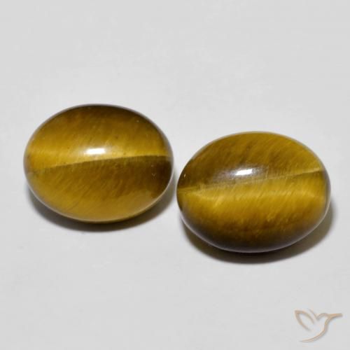 6.22ctw Natürlicher gold-braun Tigerauge, Oval, Lichtundurchlässig