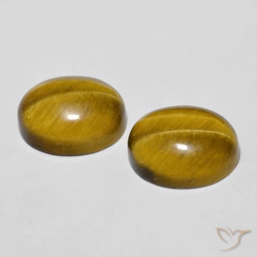 6.22 ct natürliche gold-braun Tigerauge-Edelsteine, Oval, Lichtundurchlässig