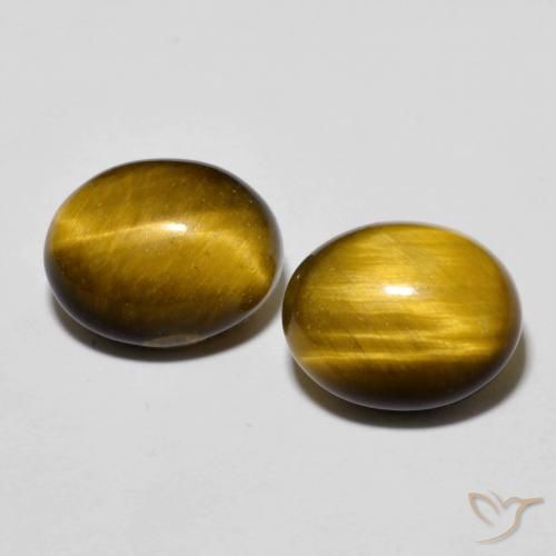 6.01ctw Natürlicher Mittel braun Tigerauge, Oval, Lichtundurchlässig