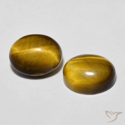 6.01 ct natürliche Mittel braun Tigerauge-Edelsteine, Oval, Lichtundurchlässig