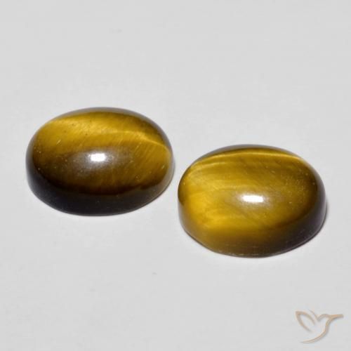 6.01 ct natürliche Mittel braun Tigerauge-Edelsteine, Oval, Lichtundurchlässig