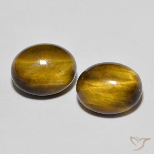 6.95 ct natürliche Warmes Braun Tigerauge-Edelsteine, Oval, Lichtundurchlässig