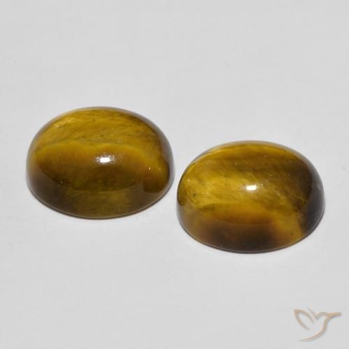 6.95 ct natürliche Warmes Braun Tigerauge-Edelsteine, Oval, Lichtundurchlässig