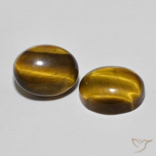 6.06 ct natürliche gold-braun Tigerauge-Edelsteine, Oval, Lichtundurchlässig