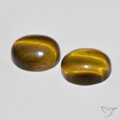 6.06 ct natürliche gold-braun Tigerauge-Edelsteine, Oval, Lichtundurchlässig
