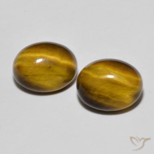 6.11ctw Natürlicher gold-braun Tigerauge, Oval, Lichtundurchlässig