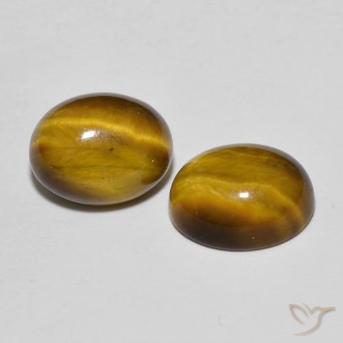 6.11 ct natürliche gold-braun Tigerauge-Edelsteine, Oval, Lichtundurchlässig