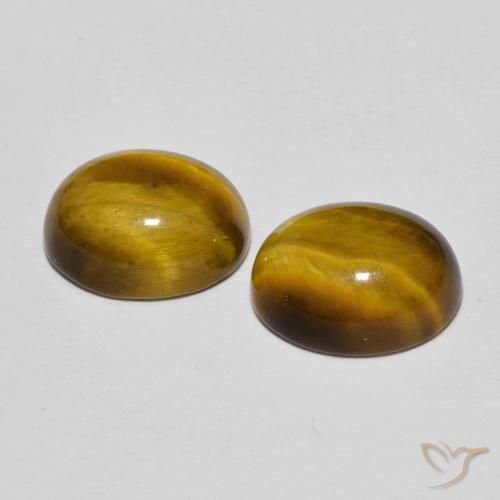 6.11 ct natürliche gold-braun Tigerauge-Edelsteine, Oval, Lichtundurchlässig