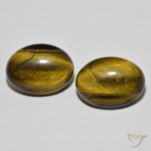 16.57ctw Natürlicher gold-braun Tigerauge, Oval, Lichtundurchlässig