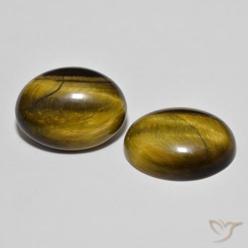 16.57 ct natürliche gold-braun Tigerauge-Edelsteine, Oval, Lichtundurchlässig