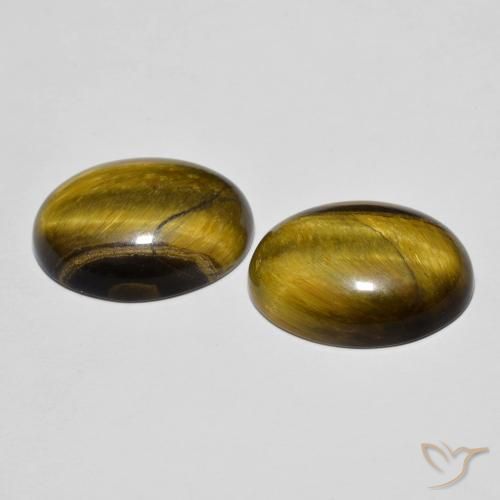 16.57 ct natürliche gold-braun Tigerauge-Edelsteine, Oval, Lichtundurchlässig