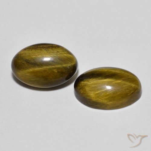 8.31 ct natürliche Warmes Braun Tigerauge-Edelsteine, Oval, Lichtundurchlässig