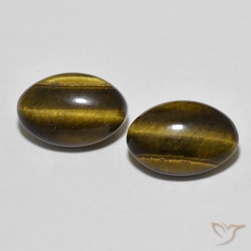 7.97ctw Natürlicher Warmes Braun Tigerauge, Oval, Lichtundurchlässig