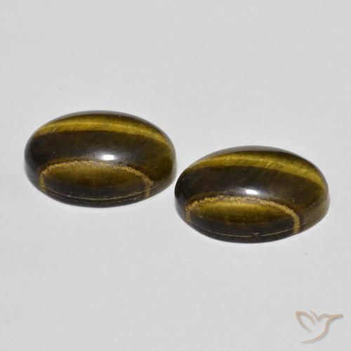 7.97 ct natürliche Warmes Braun Tigerauge-Edelsteine, Oval, Lichtundurchlässig